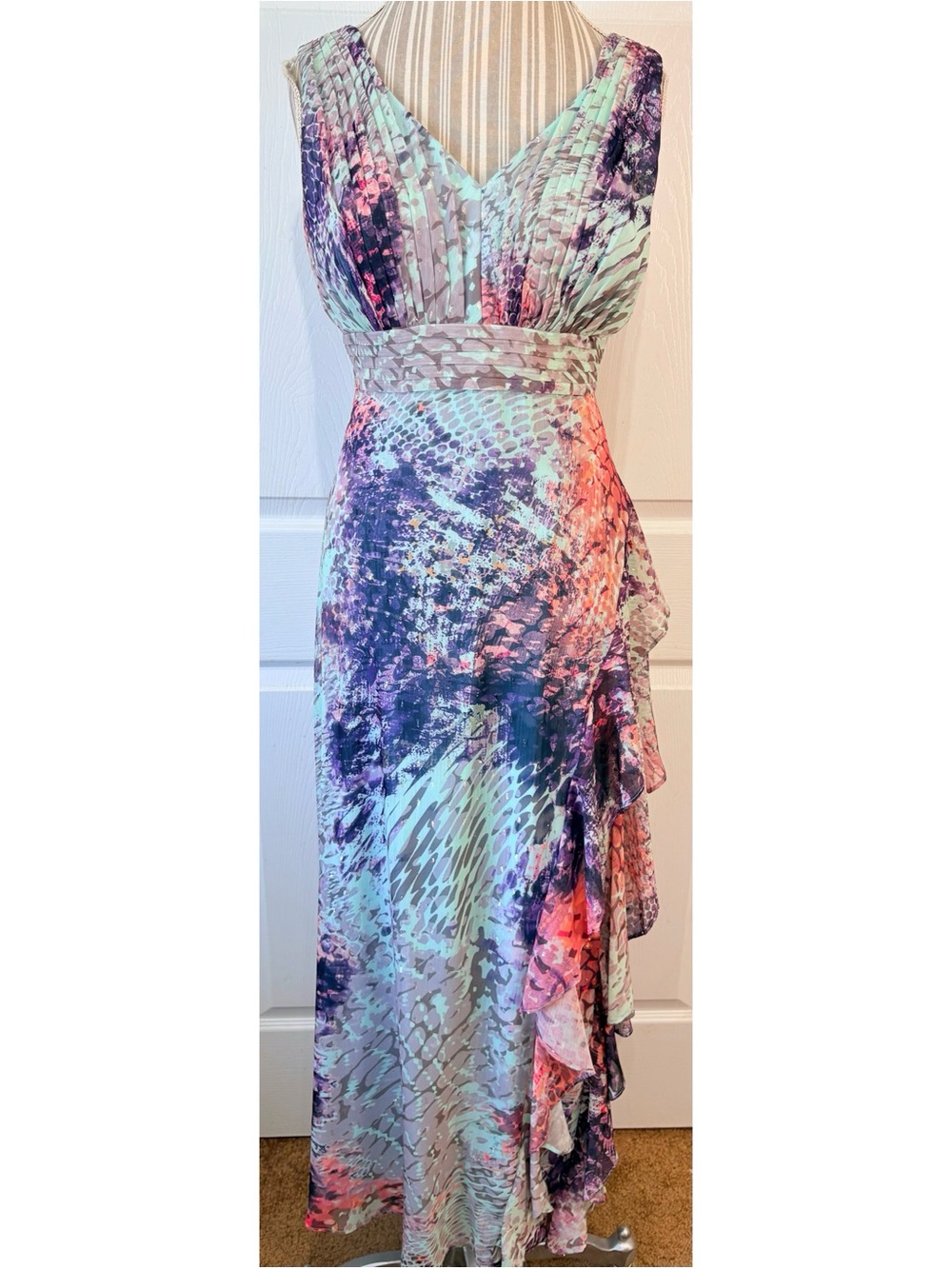 ALEX & EVE by Alex evenings 
Cascading-Ruffle Formal Mermaid Maxi Dress~12